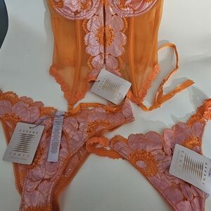 Savage X Fenty Orange Lace Lingerie Set
